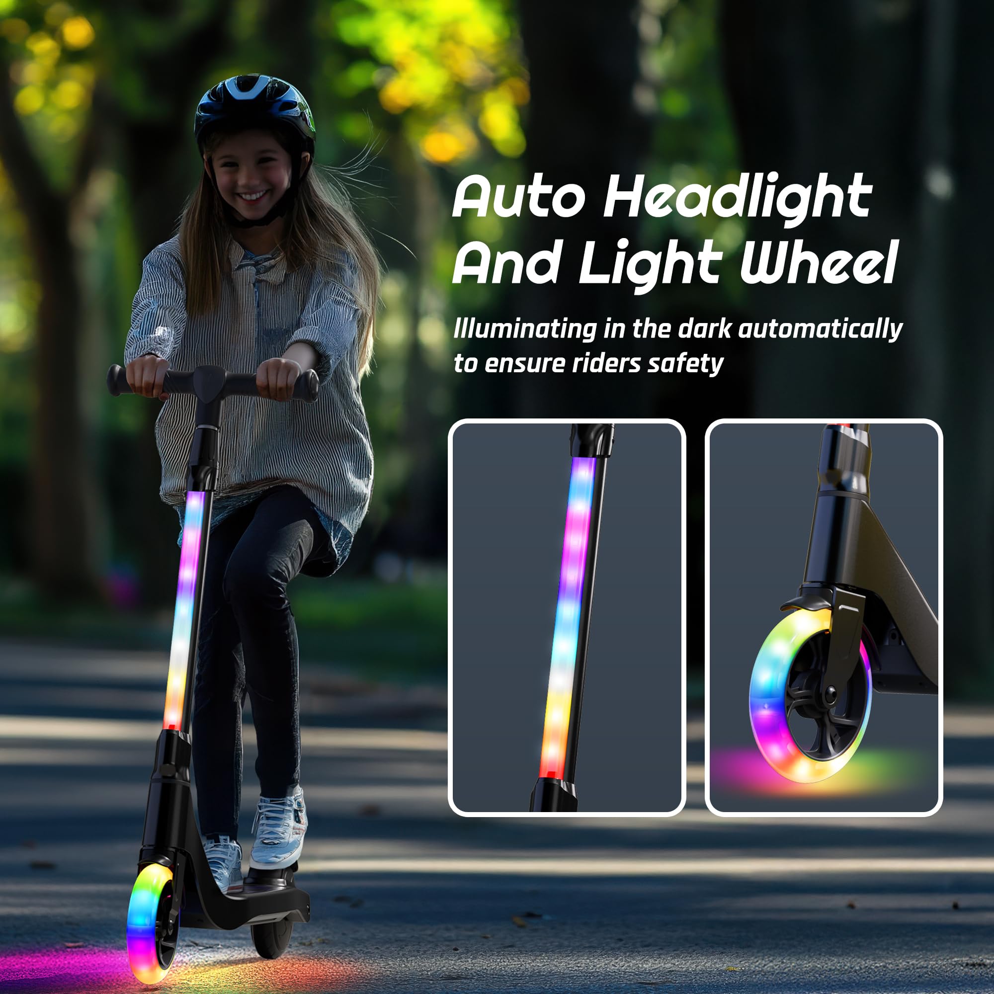 TST 2-in-1 Electric Scooter Kick Scooters for Kids