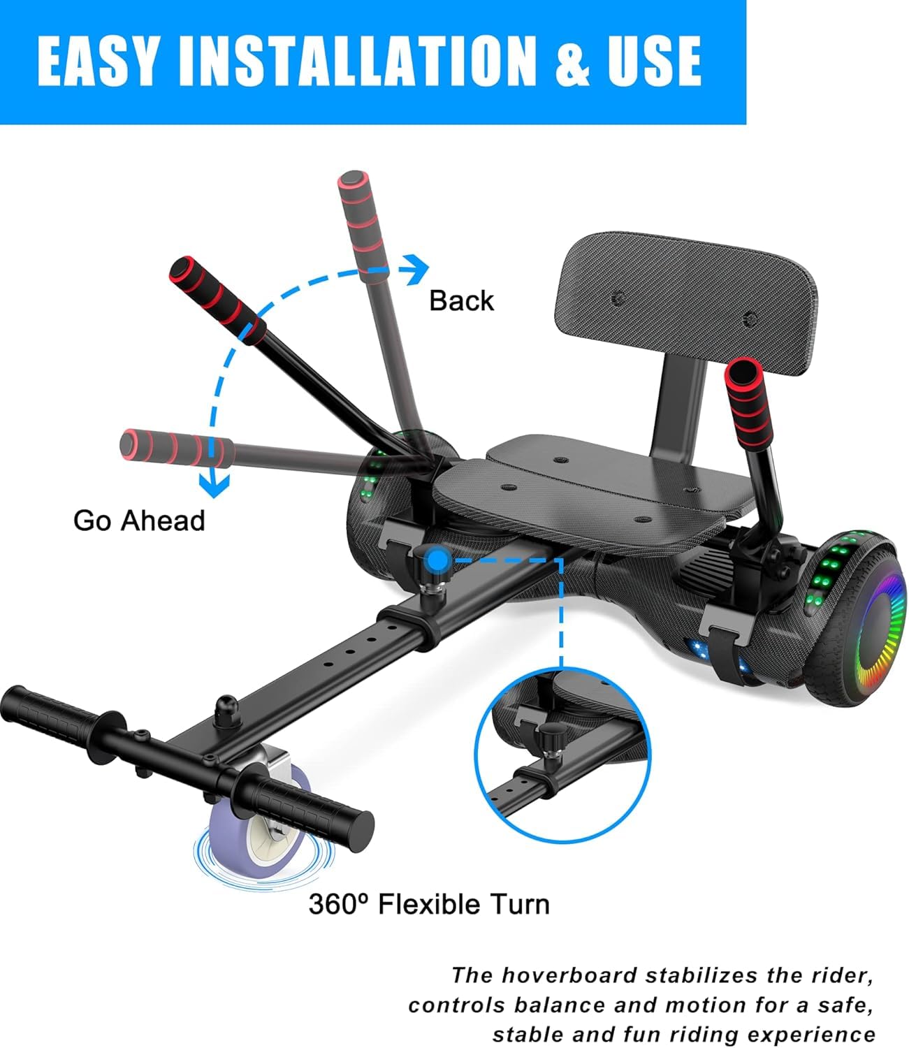 TST A02C Solid Hoverboard with Kart 2 Group