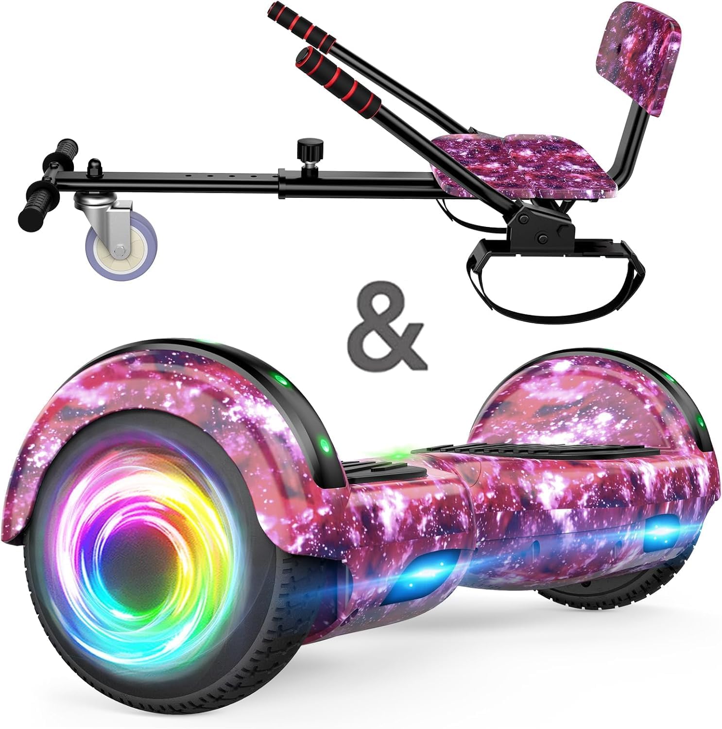 TST A02C Colorful Hoverboard with Kart 2 Group