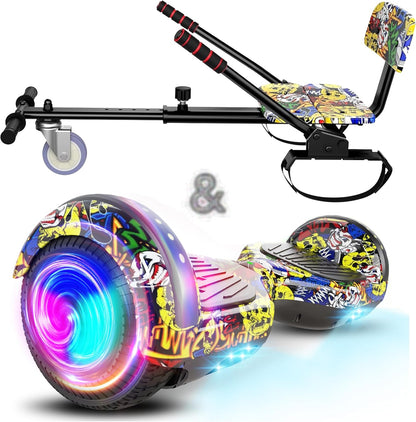 TST A02C Colorful Hoverboard with Kart 2 Group